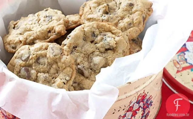 Oatmeal-Biscoitos De Chocolate Com Passas