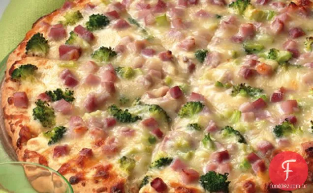 Ham & Broccoli Alfredo Pizza
