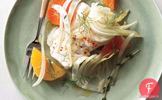 Bacalhau com Erva-doce e laranja