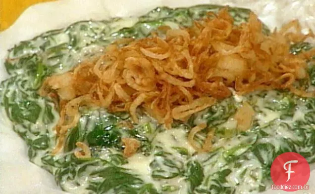 Espinafre creme com chalotas crocantes