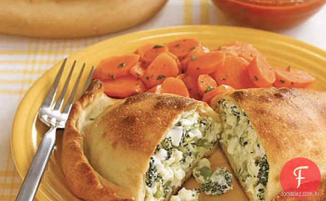 Brócolis e queijo duplo Calzones