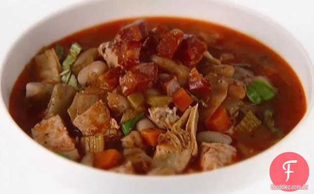Frango, Alcachofra e feijão Cannellini Spezzatino