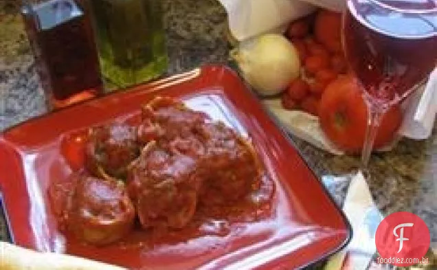 Conchas recheadas italianas fáceis e almôndegas