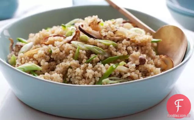 Quinoa com Shiitakes e ervilhas