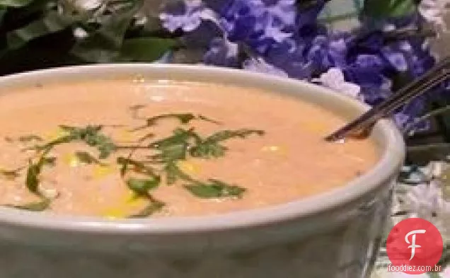 Amêijoa com sopa de tomate e arroz