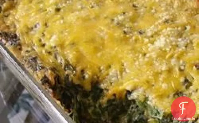 Caçarola De Espinafre Com Creme De Queijo
