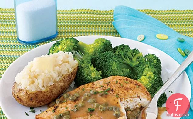 Frango com limão e alcaparras