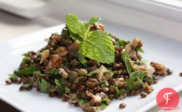 Lentilhas Com Alcaparras, Nozes, Óleo De Noz E Hortelã