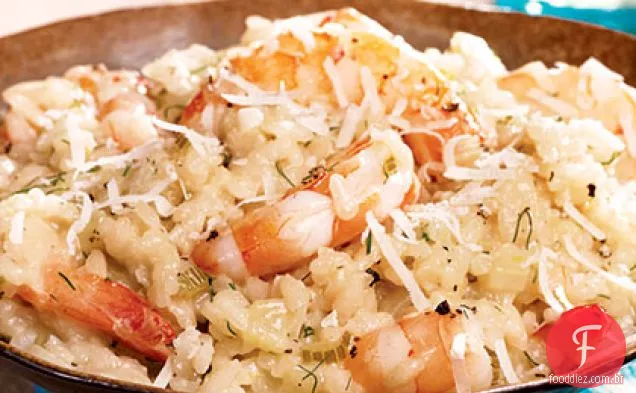 Risoto de camarão e erva-doce