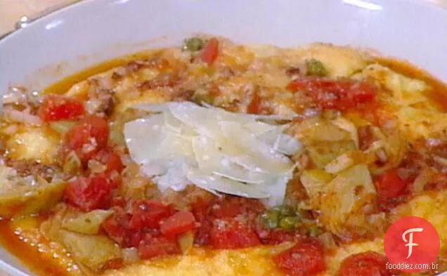 Polenta com alcachofra Ragout