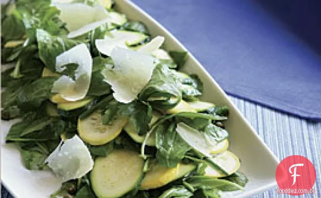 Salada De Abóbora De Verão Com Limão , Alcaparras E Parmesão