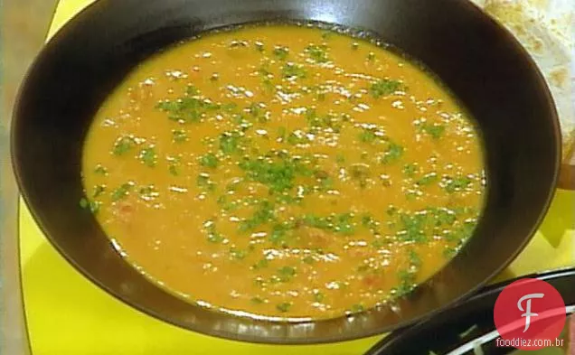 Sopa de abóbora e Feijão Preto