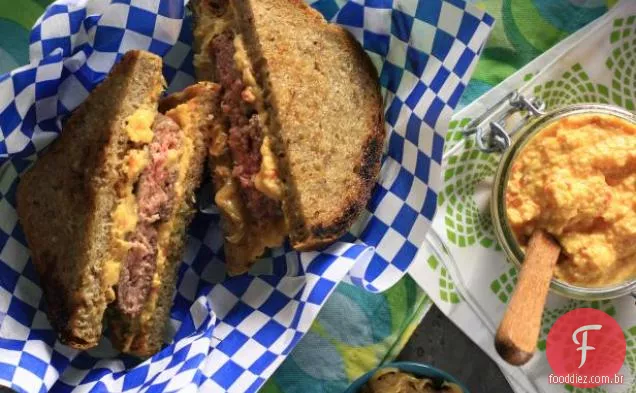 Mistura personalizada carne Patty derreter com queijo Pimento