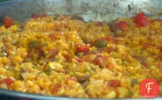Camarão e Vieira Paella fácil
