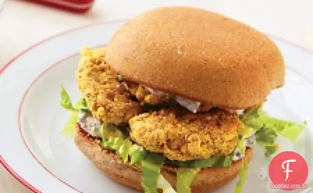 Lightened-up Oyster Po'boys