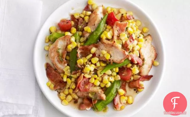 Jantar de Frigideira de peru e quiabo