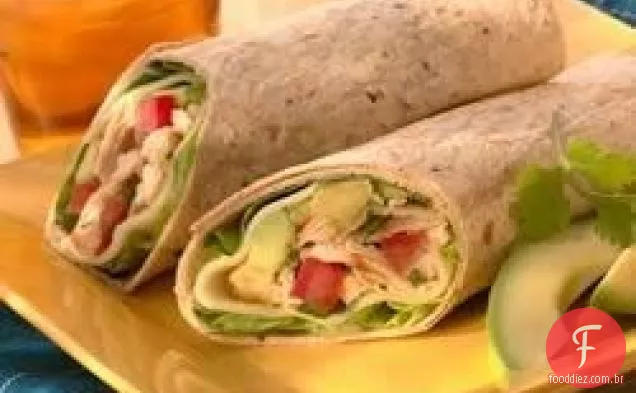 Frango, abacate e provolone Wraps