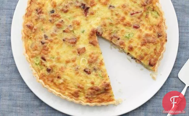Torta de café da manhã com Pancetta e cebolinha