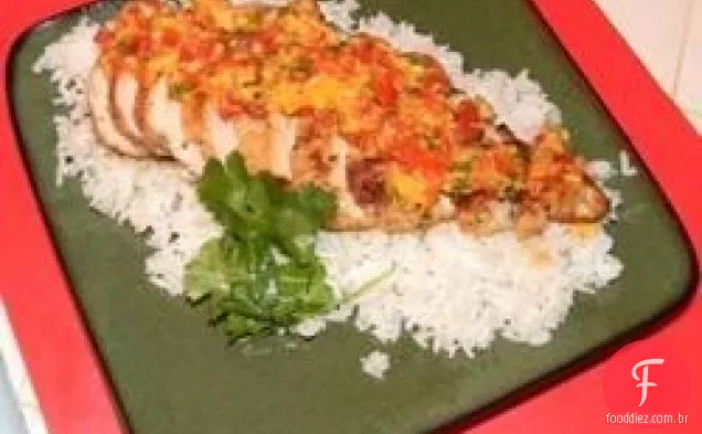 Frango coentro com salsa de Manga