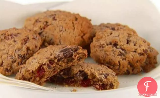 Biscoitos de aveia, Cranberry e Chocolate