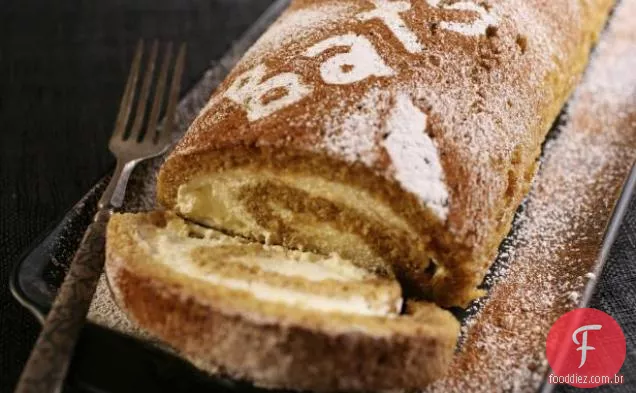 Roulade de caramelo temperado com creme de gengibre