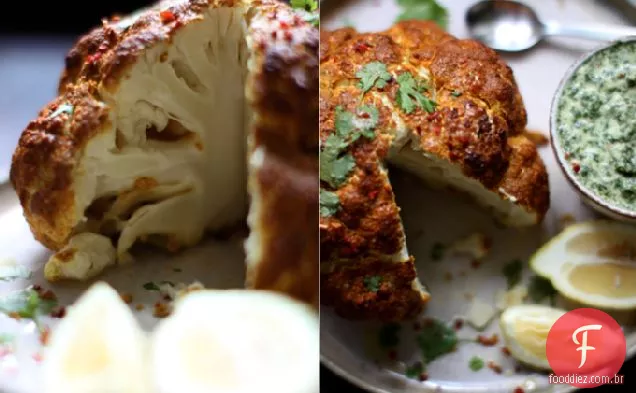 Couve-Flor Tandoori Assada Inteira Com Chutney De Hortelã