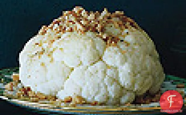 Couve-flor com migalhas de centeio