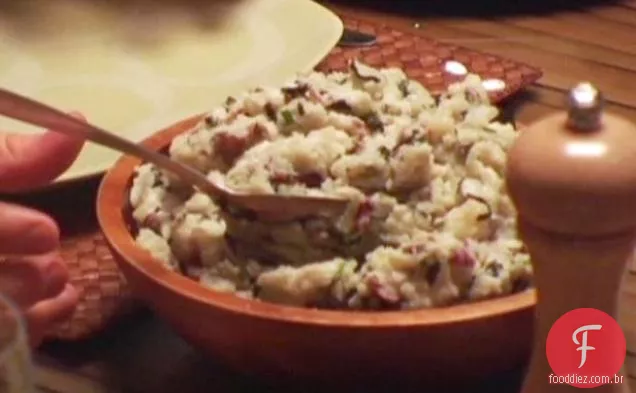 Purê De Batata Vermelha De Cebolinha De Manjericão