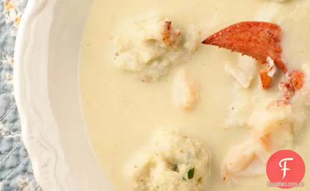 Sopa De Couve-Flor Com Bolinhos De Lagosta