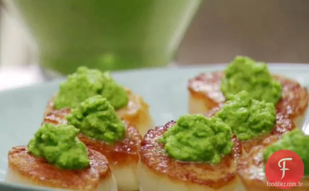 Vieiras com Chutney de hortelã