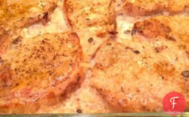 Molho De Cogumelos Costeletas De Porco Assadas