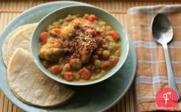 Grão De Bico E Curry De Couve-Flor