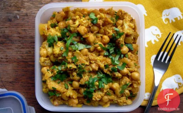 Couve-Flor Picante E Guisado De Grão De Bico