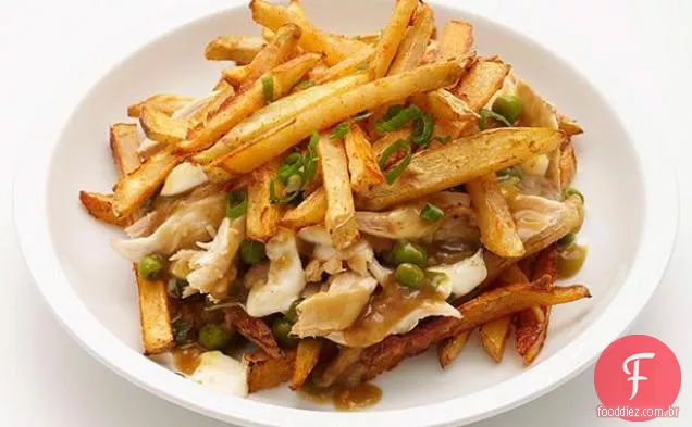 Poutine de frango e queijo