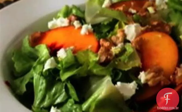 Salada de pêssego e escarola