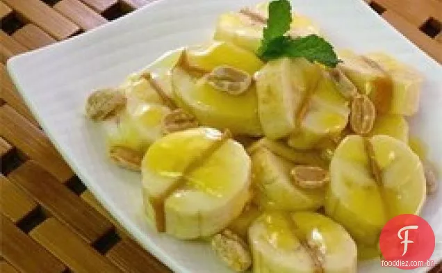 Manteiga de amendoim Bananas e molho