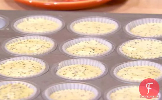 Mini Limão Sementes De Papoula Creme Azedo Semifreddo Cupcakes
