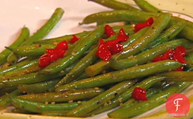 Feijão verde salteado com Pimento