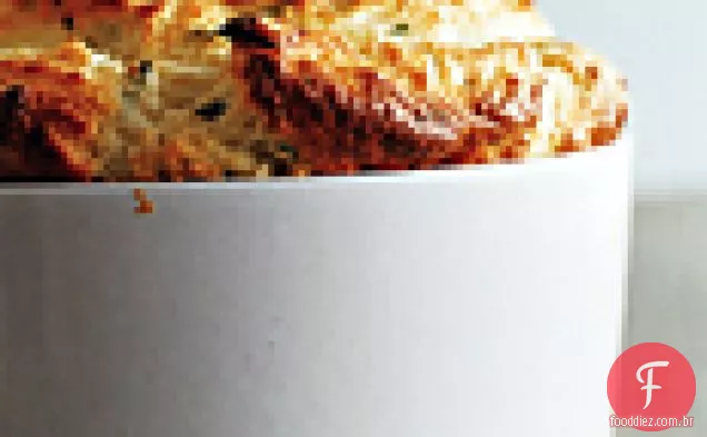 Soufflé de couve-flor com manteiga marrom