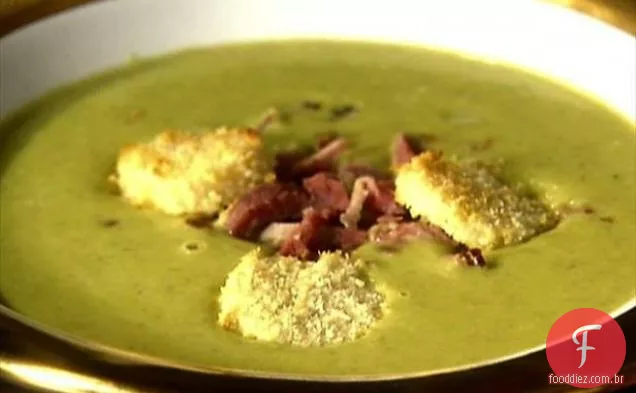 Sunchoke e sopa de ervilha dividida