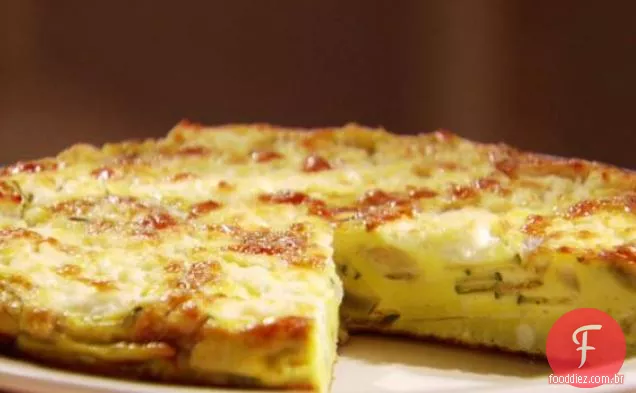 Abobrinha e queijo de cabra fritada