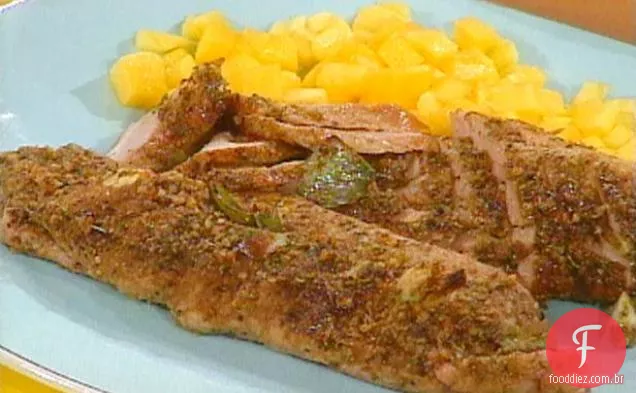 Lombo de porco com especiarias cubanas e arroz com sofrito