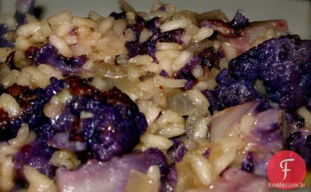 Risoto Com Couve-Flor Roxa Assada
