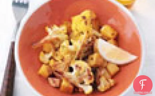 Couve-flor e batatas com especiarias indianas