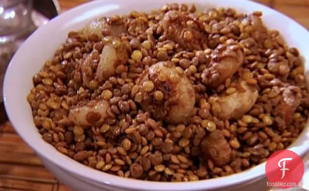 Lentilhas refogadas com cebola Cipollini
