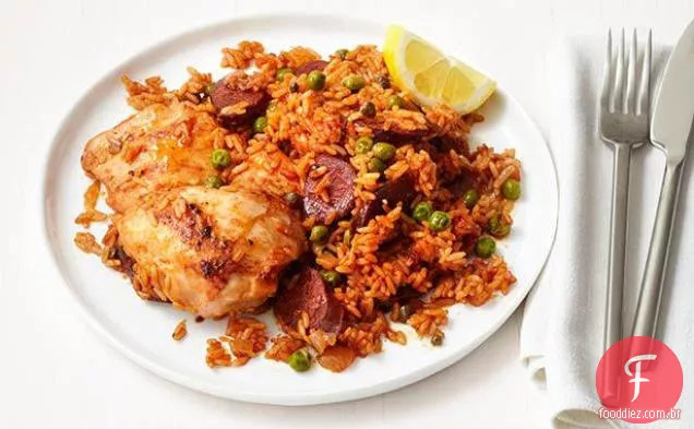 Arroz de frango e chouriço