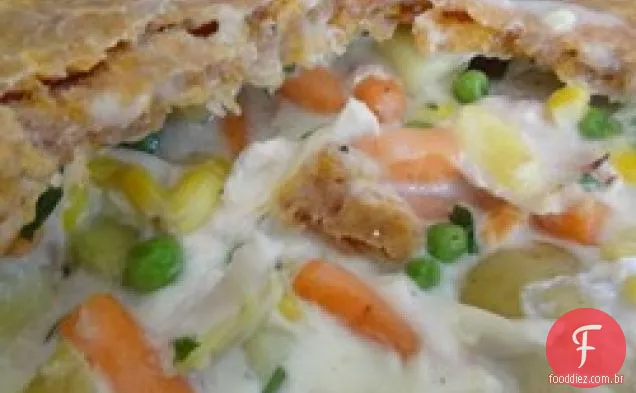Torta De Frango com crosta de Cheddar