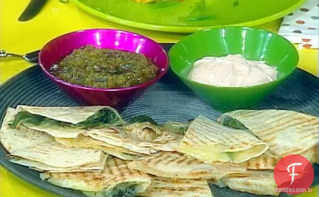 Quesadillas De Pimentão Verde Grelhado