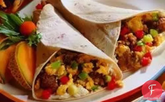 Maple Sausage Café Da Manhã Burritos