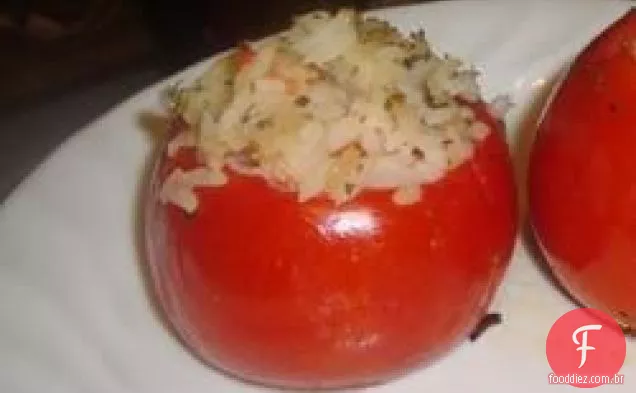 Tomates recheados e assados